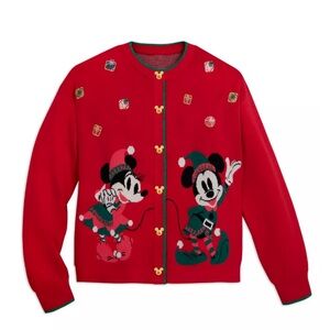 Disney Red Cardigan with Mickey and Minnie Design